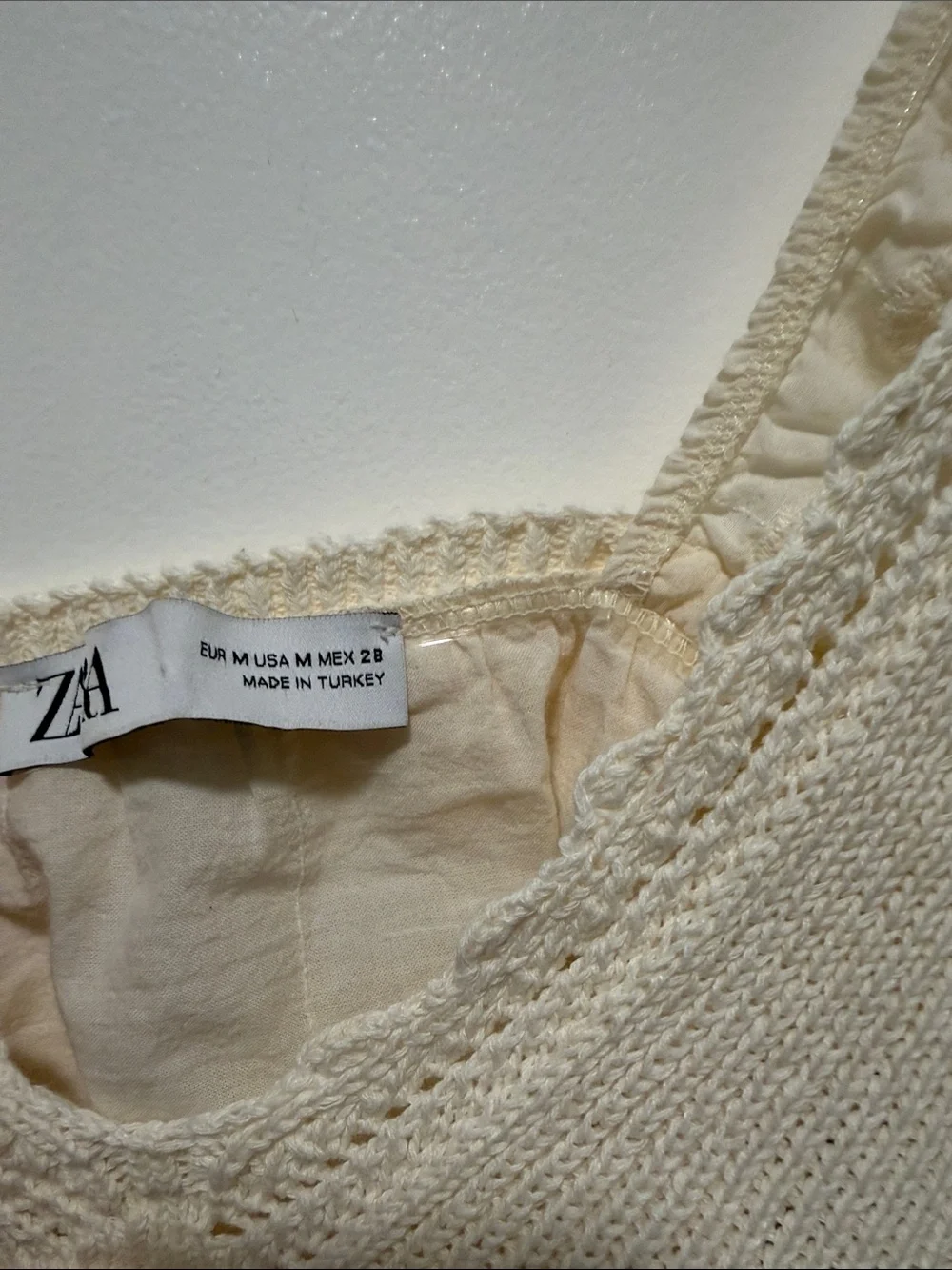 Zara Cream Crochet & Knit Tie-Front Tank - Picture 13 of 13